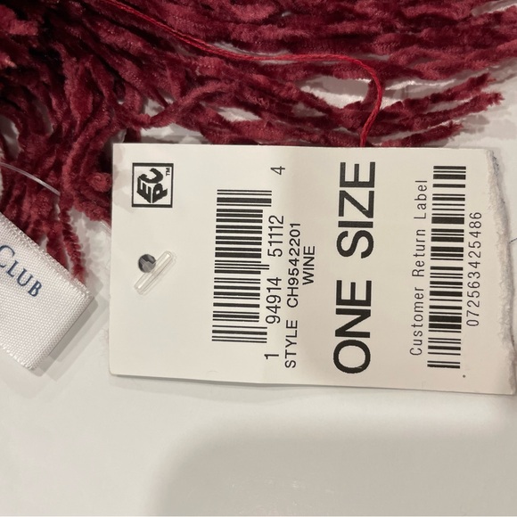 Charter Club Burgundy Scarf - for Women NWT - Picture 4 of 4